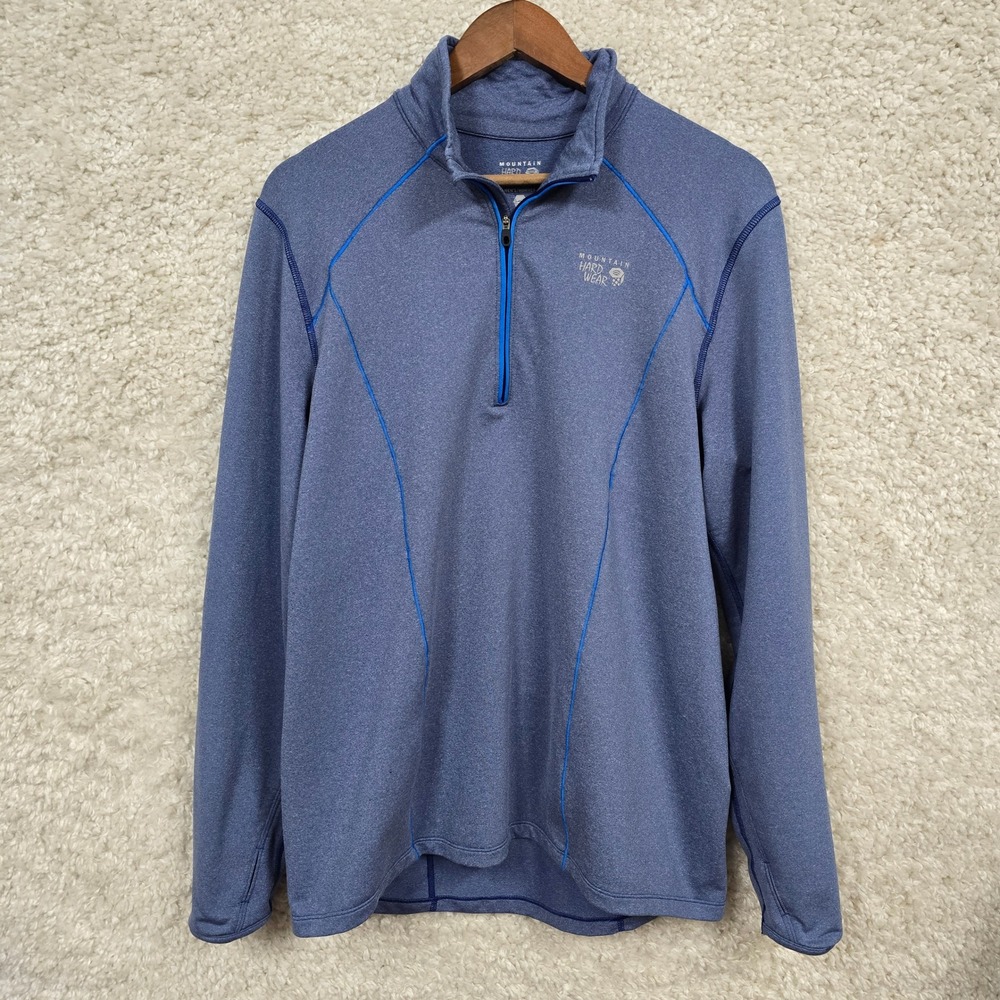Mountain Hardwear Quarter Zip Mens Large Blue‎ Thumbhole Gorpcore Activewear Top